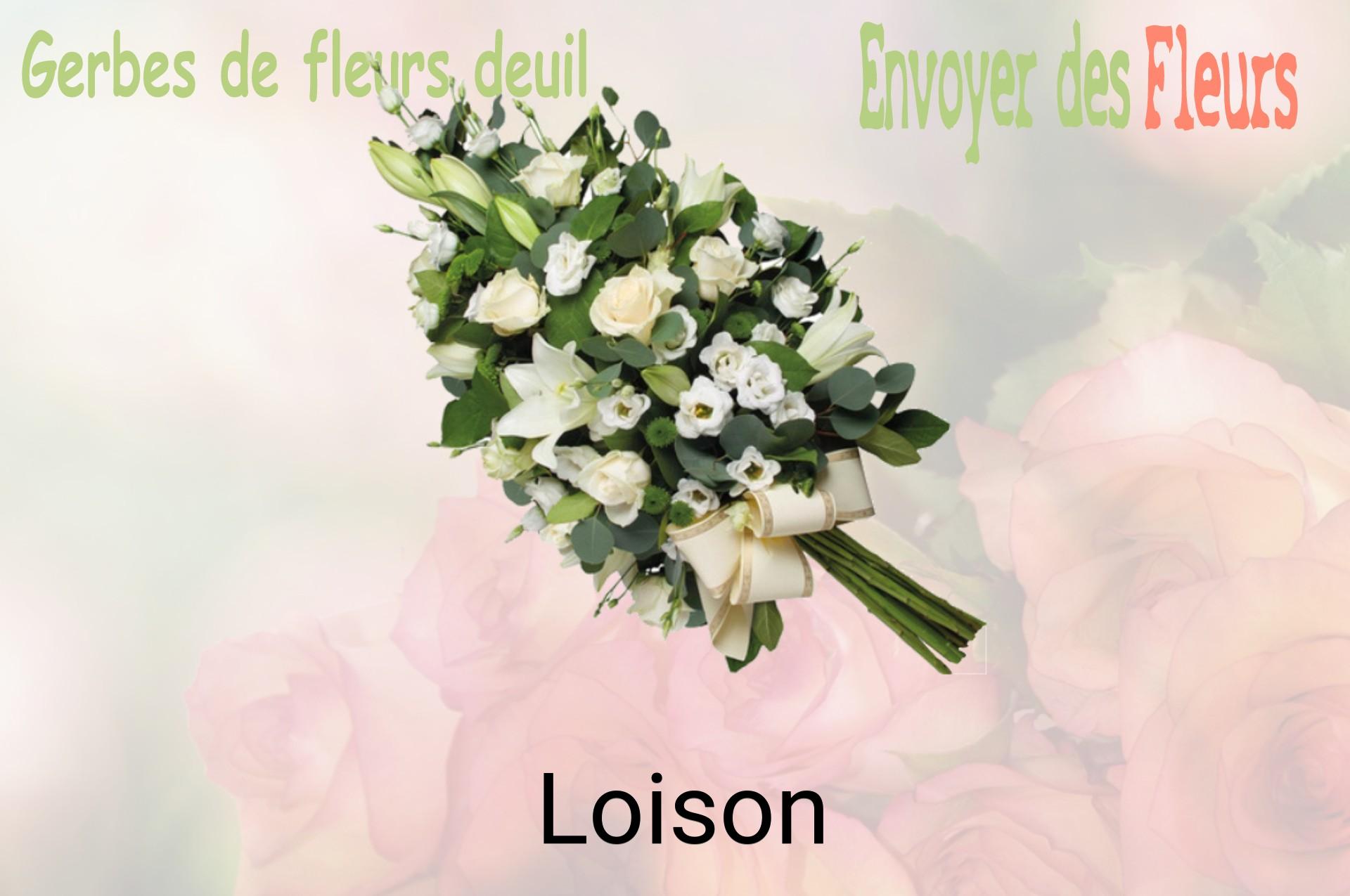 Gerbe de fleurs de deuil livrée à Loison